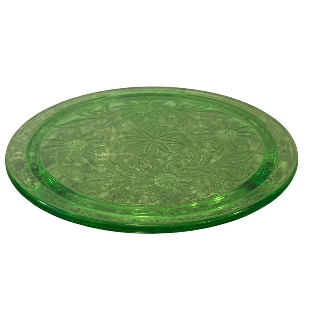 Jeanette 1930's Sunflower Depression Glass Cake Plate